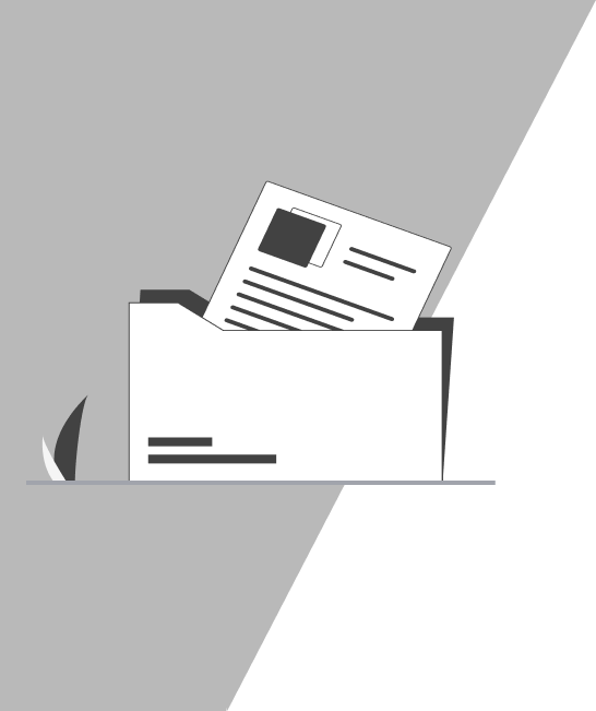 file next to blades of grass with grey background